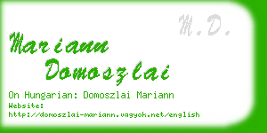 mariann domoszlai business card